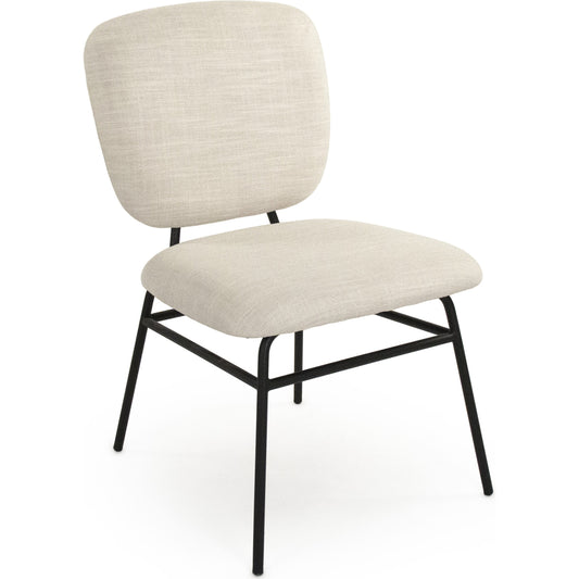 April Side Chair by Zentique in cream and metal, polyester. Made from metal, polyester in a modern style.