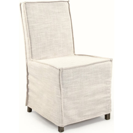 Jo Side Chair by Zentique in cream and beech, polyester. Made from beech, polyester in a transitional style.