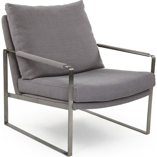 001 SR-900378 | Additional Silo | Preston Arm Chair by Zentique in grey and metal, polyester. Made from metal, polyester in a modern style.