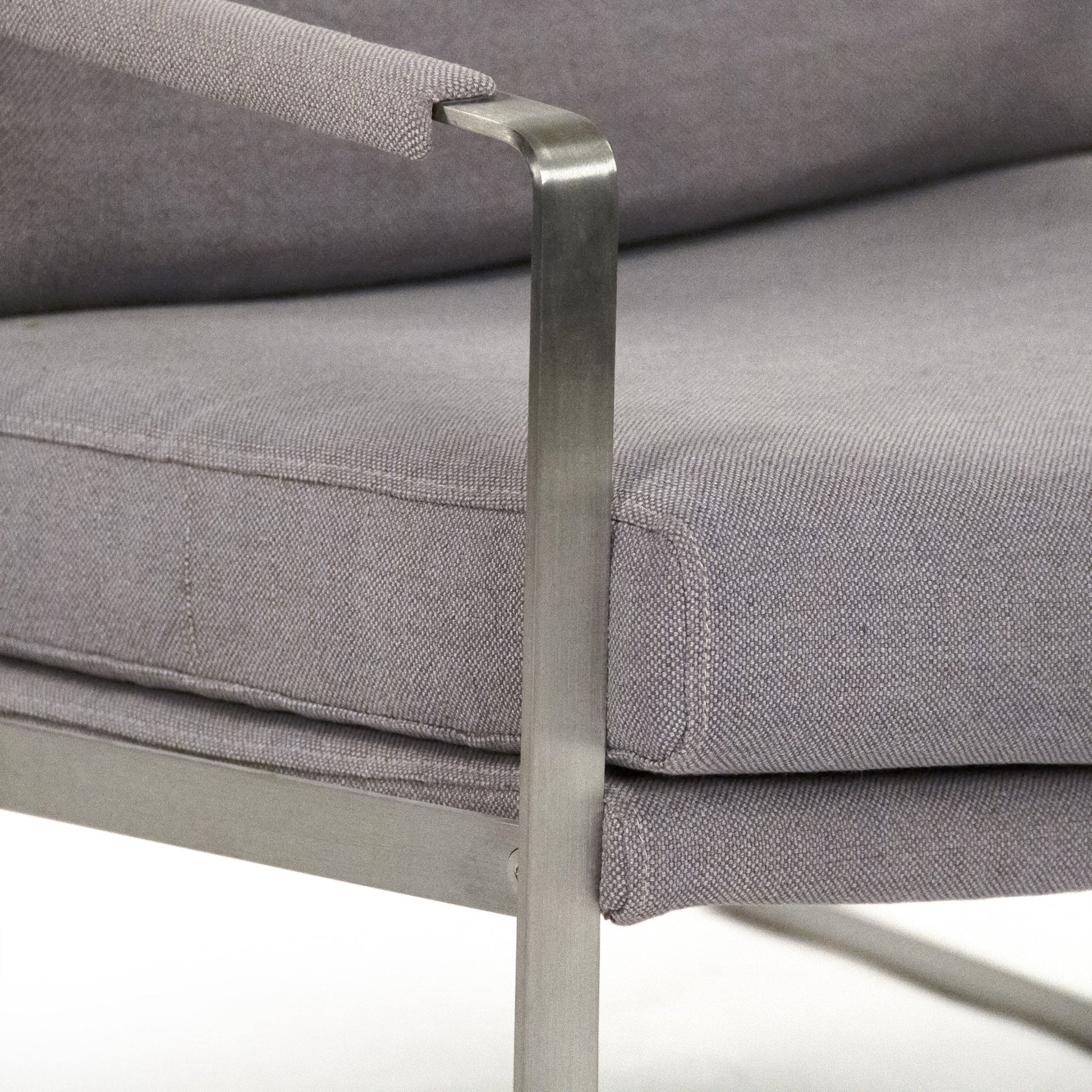 Preston Arm Chair by Zentique in grey and metal, polyester. Made from metal, polyester in a modern style.