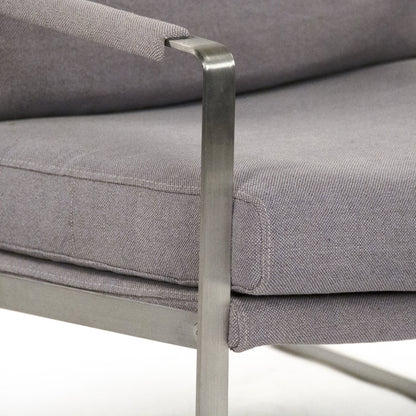 Preston Arm Chair by Zentique in grey and metal, polyester. Made from metal, polyester in a modern style.
