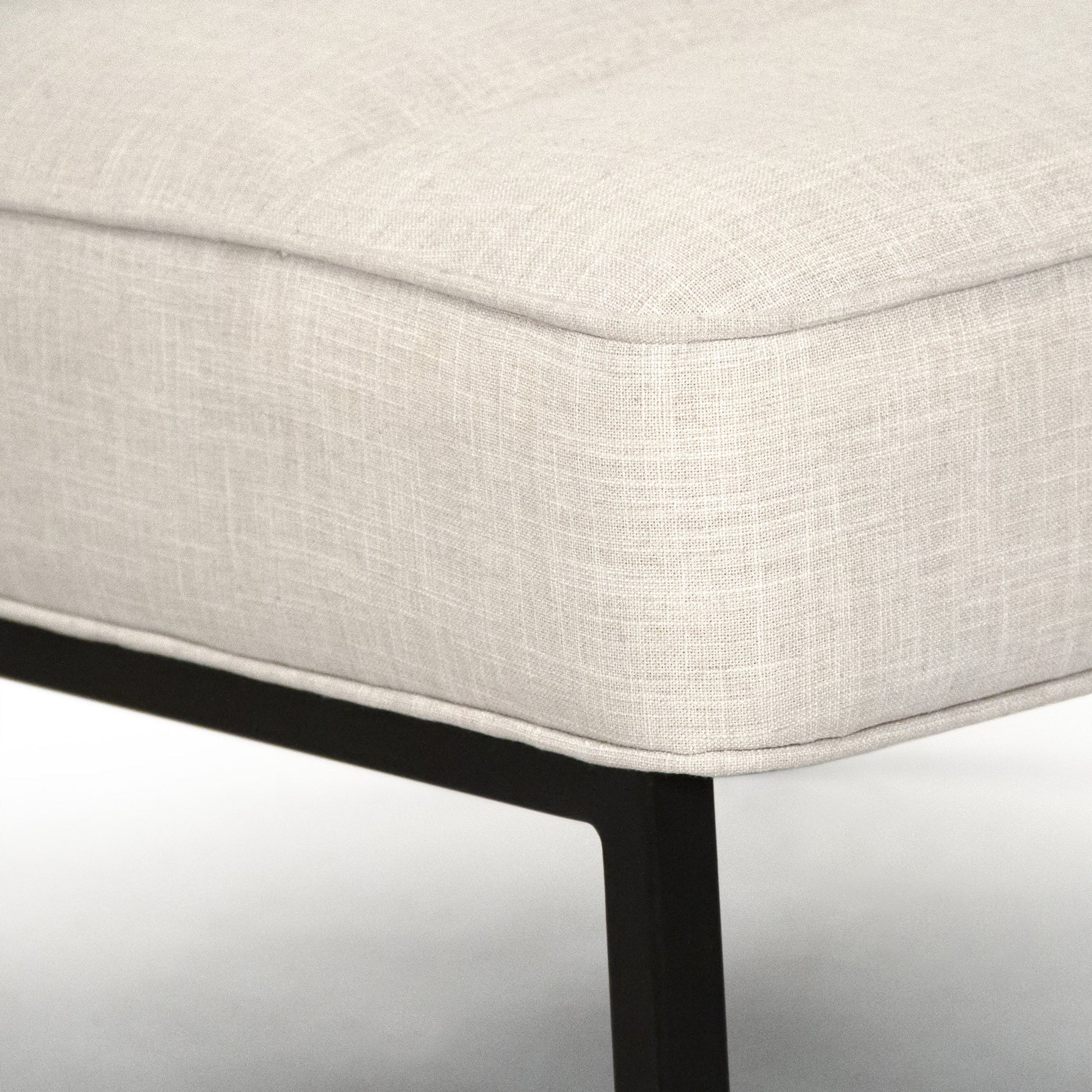 Amelia Lounge Chair by Zentique in cream and matte black metal, polyester. Made from matte black metal, polyester in a modern style.