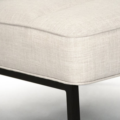 Amelia Lounge Chair by Zentique in cream and matte black metal, polyester. Made from matte black metal, polyester in a modern style.