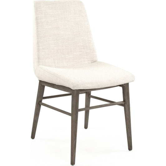 Nicole Side Chair by Zentique in cream and beech, polyester. Made from beech, polyester in a modern style.