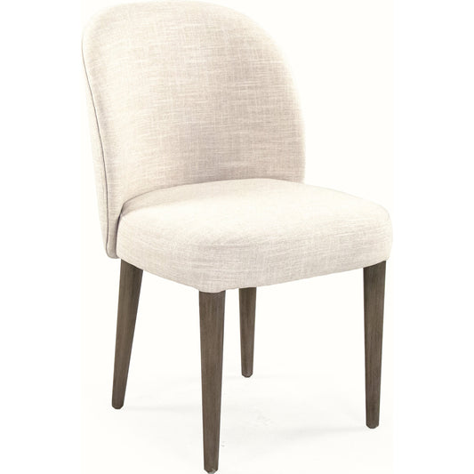 Eliza Side Chair by Zentique in off white and beech, polyester. Made from beech, polyester in a transitional style.
