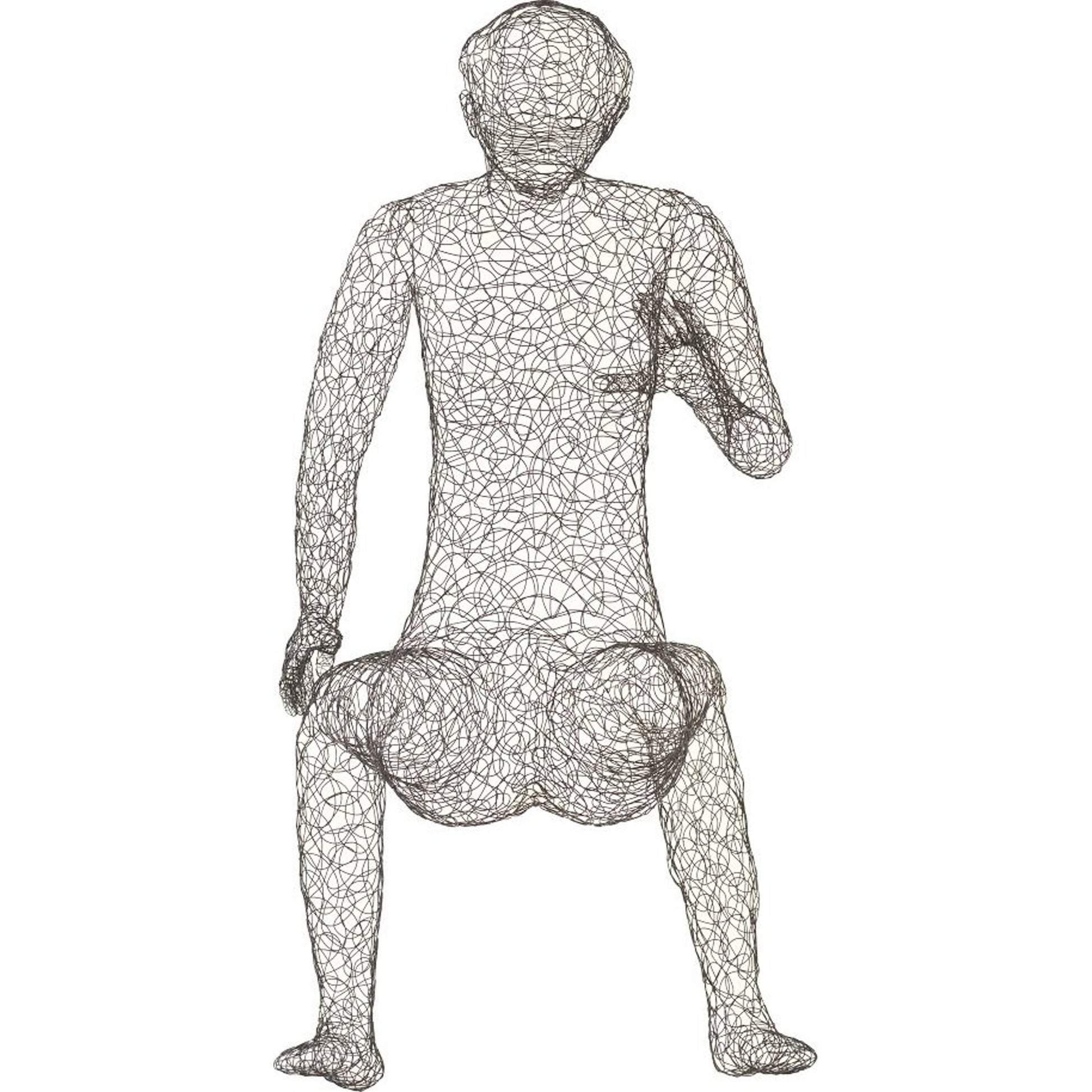 Crazy Wire Lounging Female by Phillips Collection in black. Made from metal in a modern style.