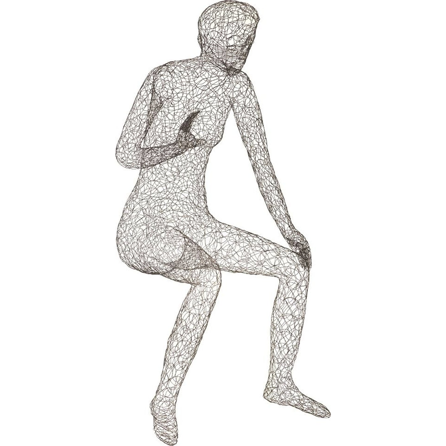 001 SR-820293 | Primary Silo | Crazy Wire Lounging Female by Phillips Collection in black. Made from metal in a modern style.