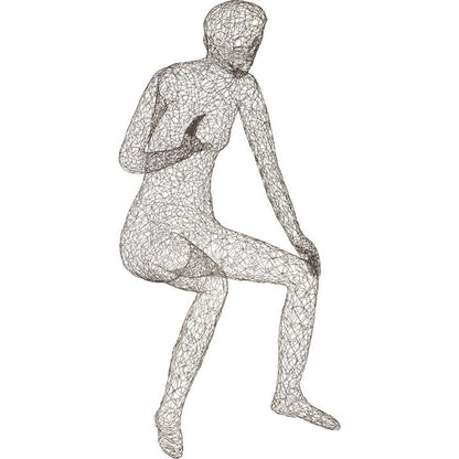 Crazy Wire Lounging Female by Phillips Collection in black. Made from metal in a modern style.