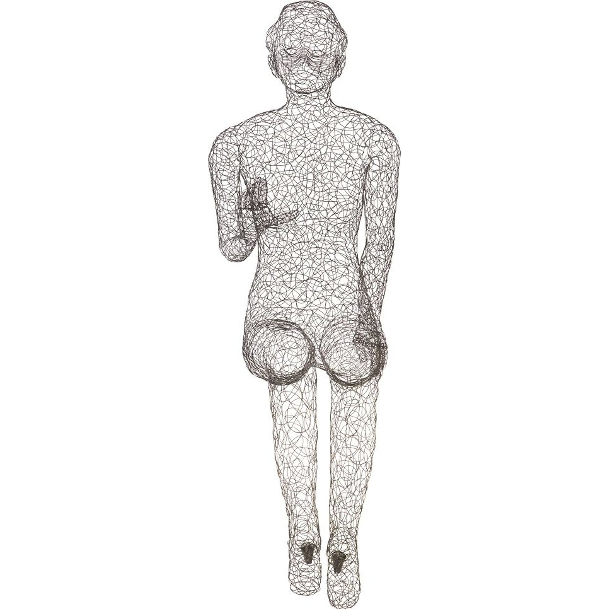 Crazy Wire Lounging Female by Phillips Collection in black. Made from metal in a modern style.