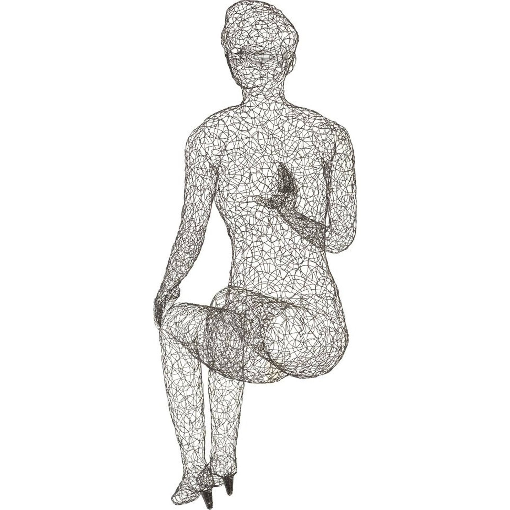 Crazy Wire Lounging Female by Phillips Collection in black. Made from metal in a modern style.