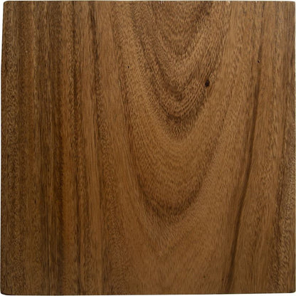 Chamcha Wood End Table by Phillips Collection in gold, brown and brass, natural. Made from wood in a modern style.