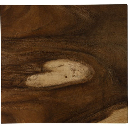 Chamcha Wood End Table by Phillips Collection in gold, brown and brass, natural. Made from wood in a modern style.