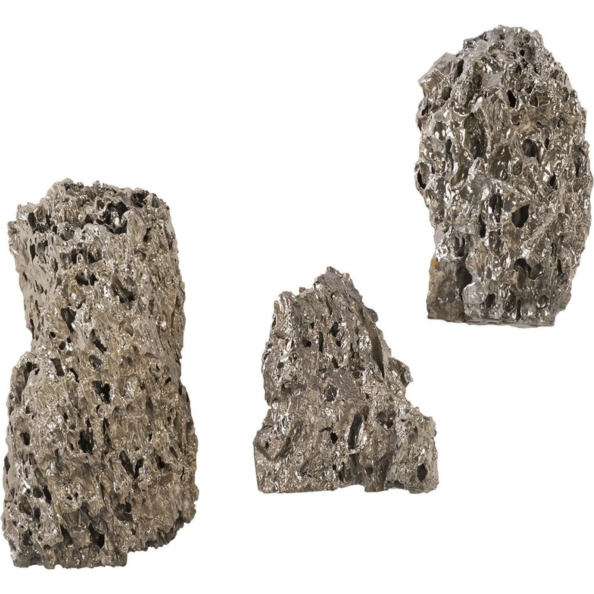 Stalagmite Wall Art Chrome by Phillips Collection in silver. Made from stone in a modern style.