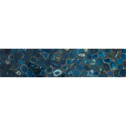 Agate Console Table by Phillips Collection in blue, silver. Made from stone in a modern style.