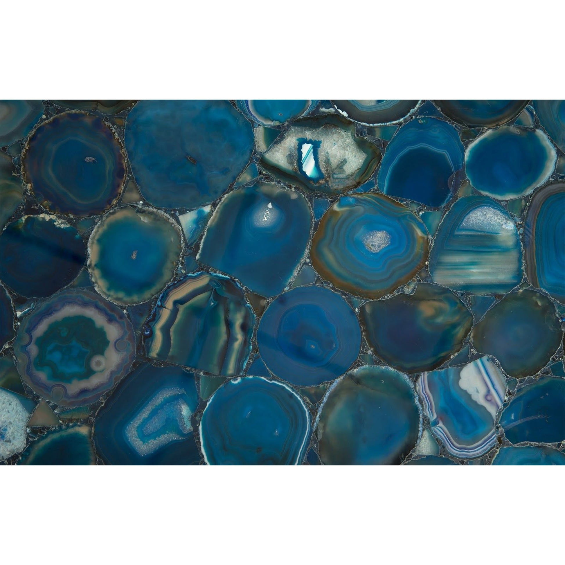 Agate Console Table by Phillips Collection in blue, silver. Made from stone in a modern style.