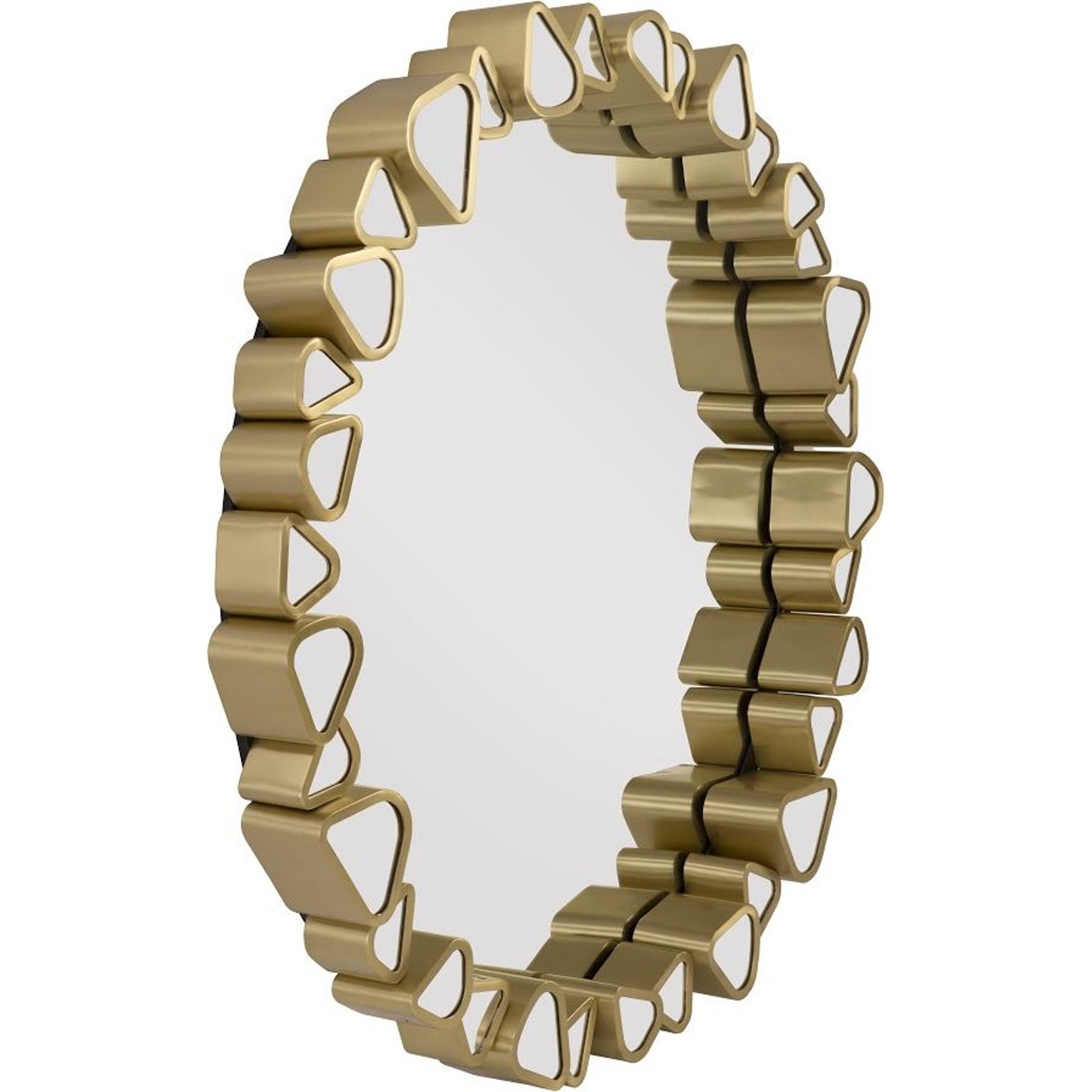 Pebble Mirror by Phillips Collection in gold and brass. Made from metal in a modern style.