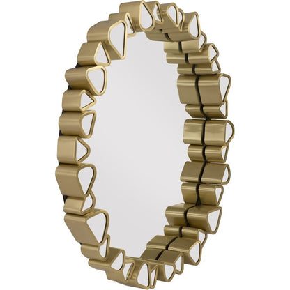 Pebble Mirror by Phillips Collection in gold and brass. Made from metal in a modern style.