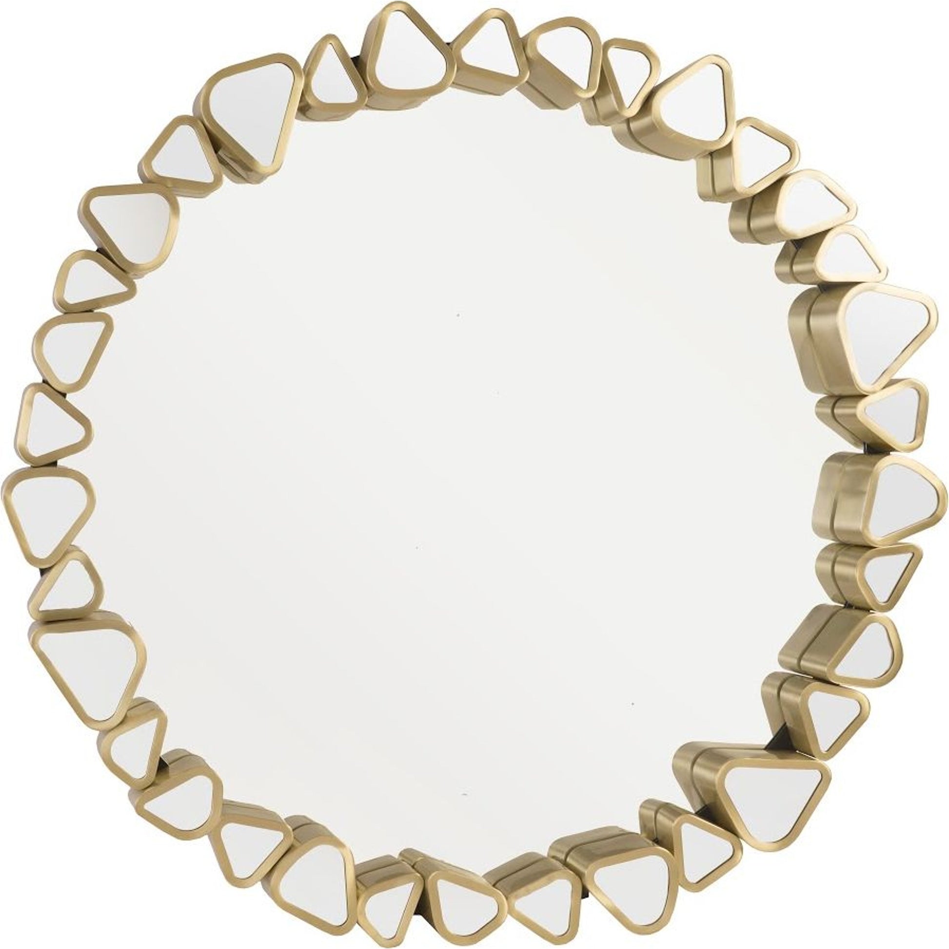 Pebble Mirror by Phillips Collection in gold and brass. Made from metal in a modern style.