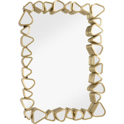 Pebble Mirror by Phillips Collection in gold and brass. Made from metal in a modern style.