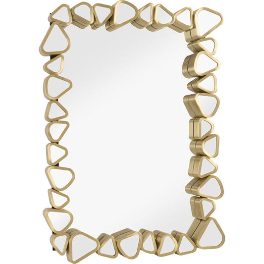 Pebble Mirror by Phillips Collection in gold and brass. Made from metal in a modern style.