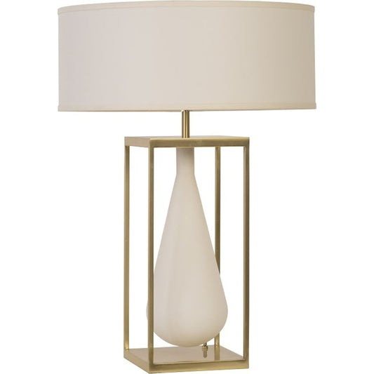 Tear Drop Table Lamp by Phillips Collection in gold, white and brass. Made from metal in a modern style.
