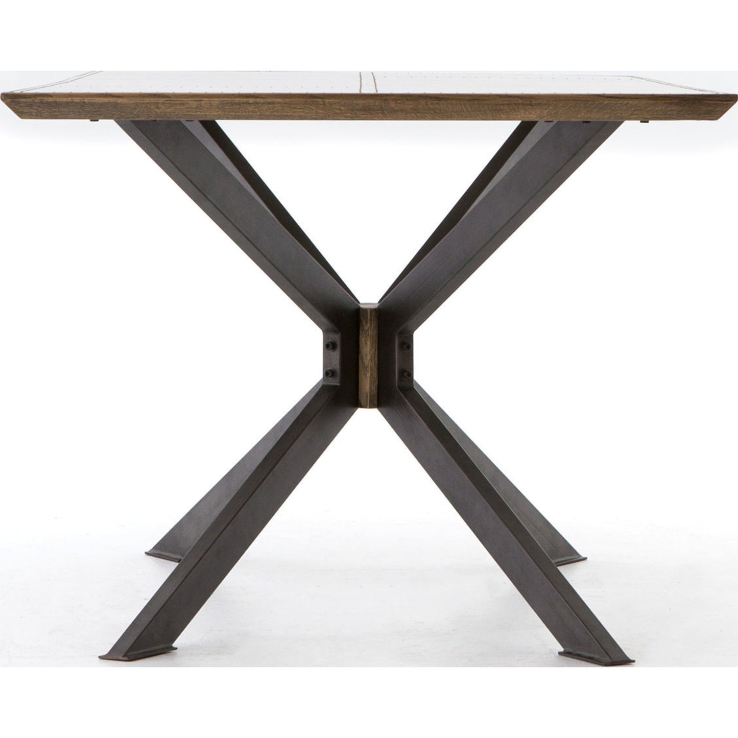 009 S-258375 | Additional Silo | Spider Dining Table by Four Hands in light rustic black, bright brass clad, sandy oak. Made from brass, iron, solid oak in a cottage & farmhouse style.