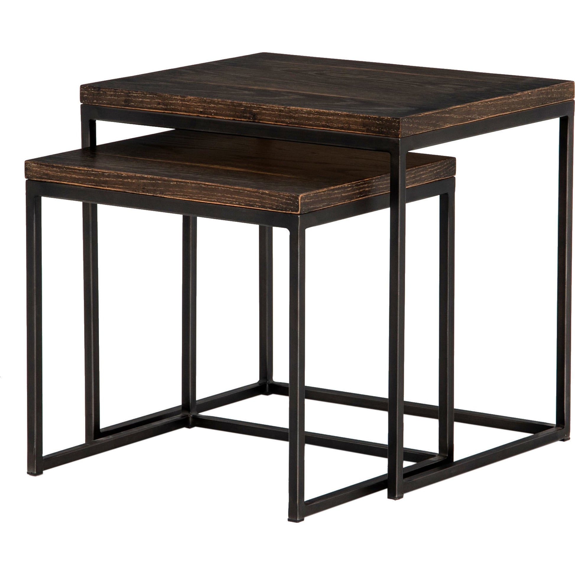 Harlow Nesting End Tables by Four Hands in blue stone, gunmetal. Made from bluestone, iron in a modern style.