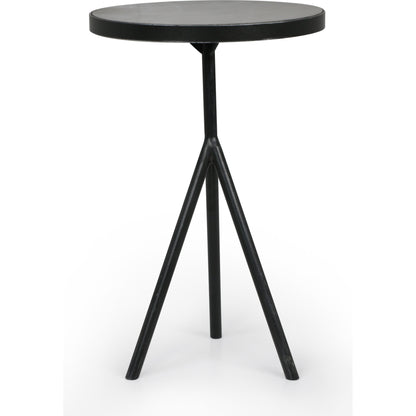 Corin End Table by Four Hands in powder black, bluestone and bluestone. Made from bluestone, iron in a modern style.