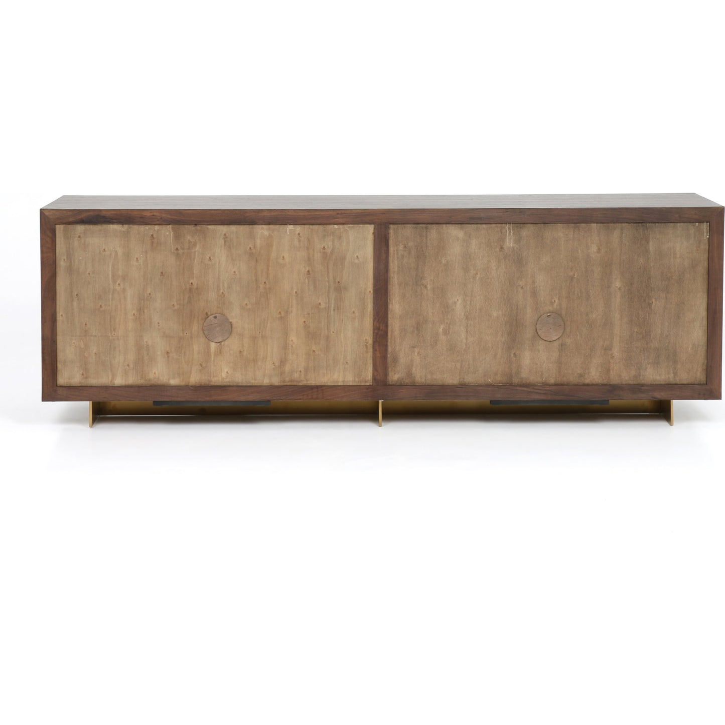 001 S-338897 | Additional Silo | Enzo Sideboard by Four Hands in dark walnut. Made from walnut veneer, brass, stainless steel in a modern style.