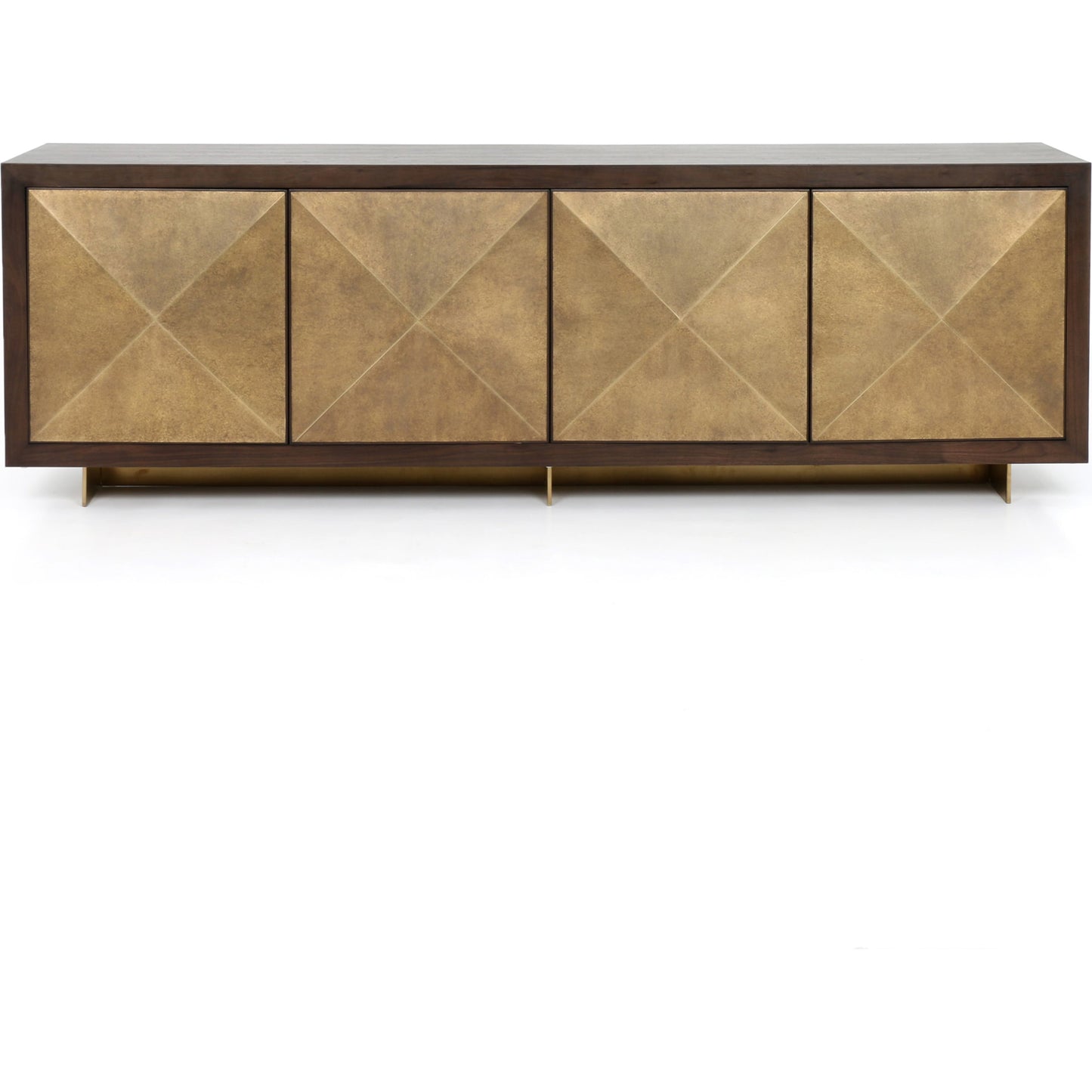 011 S-338897 | Additional Silo | Enzo Sideboard by Four Hands in dark walnut. Made from walnut veneer, brass, stainless steel in a modern style.