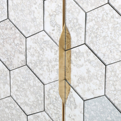 Cybil Sideboard by Four Hands in dark walnut. Made from walnut veneer, stainless steel, glass in a eclectic & global style.