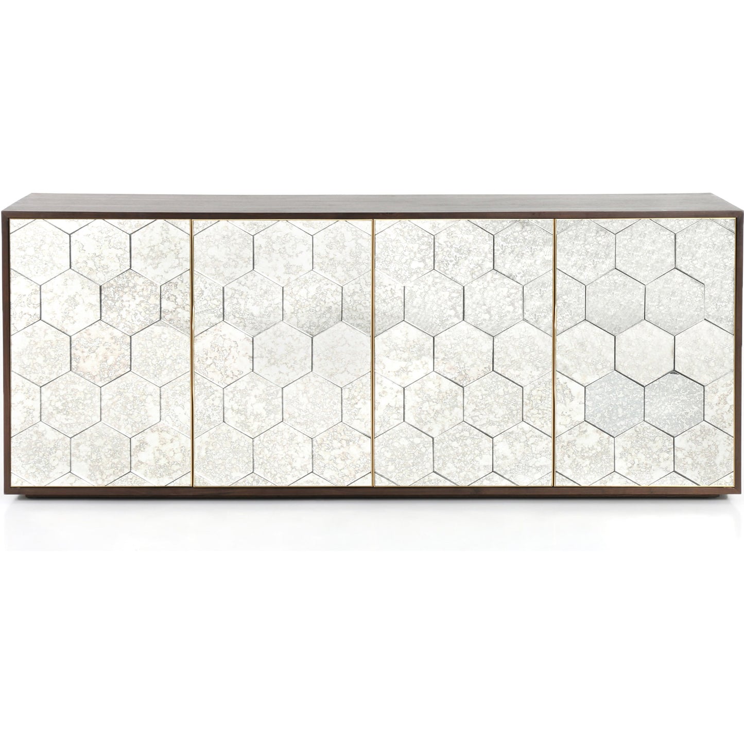 005 S-338891 | Additional Silo | Cybil Sideboard by Four Hands in dark walnut. Made from walnut veneer, stainless steel, glass in a eclectic & global style.