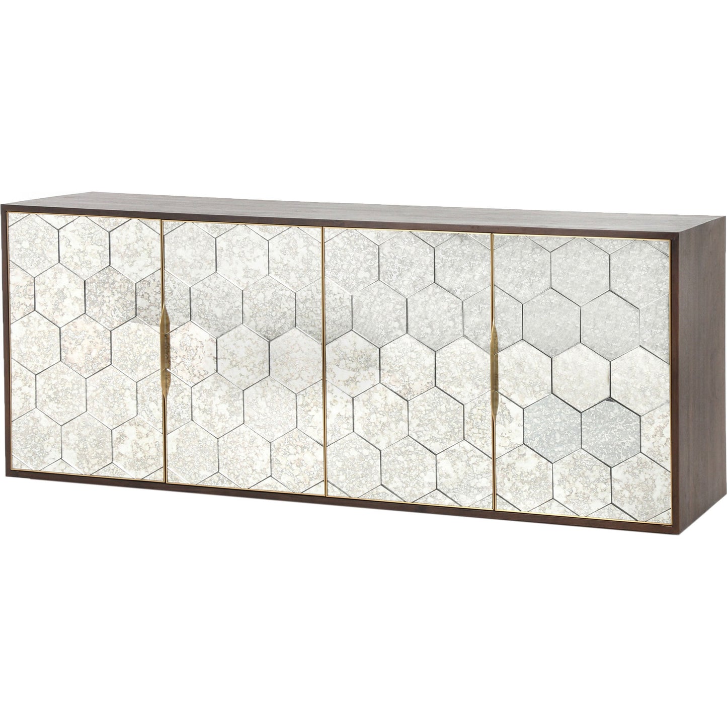 002 S-338891 | Additional Silo | Cybil Sideboard by Four Hands in dark walnut. Made from walnut veneer, stainless steel, glass in a eclectic & global style.