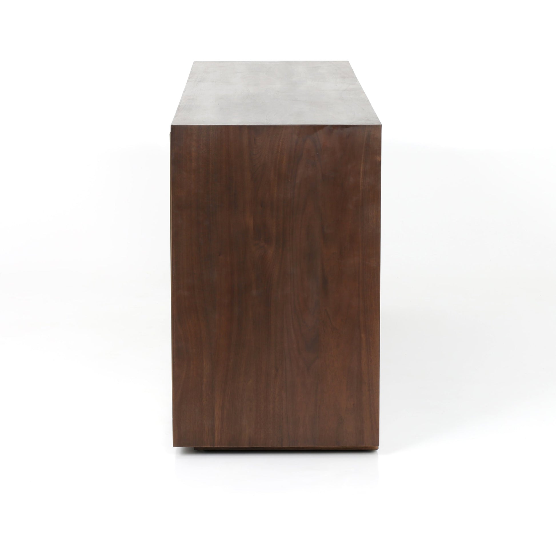 Cybil Sideboard by Four Hands in dark walnut. Made from walnut veneer, stainless steel, glass in a eclectic & global style.