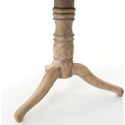 Round Occasional Table by Four Hands in whitewash. Made from solid reclaimed elm in a cottage & farmhouse style.
