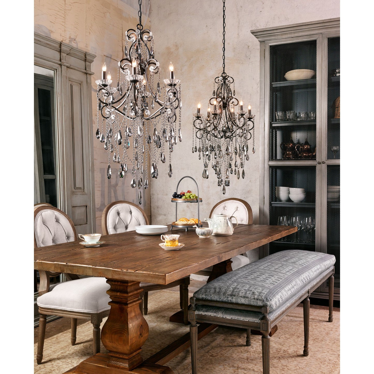 014 S-279283 | Lifestyle | Durham Dining Table by Four Hands in bleached oak and waxed bleached fir, bleached oak. Made from solid reclaimed pine, solid pine in a cottage & farmhouse style.