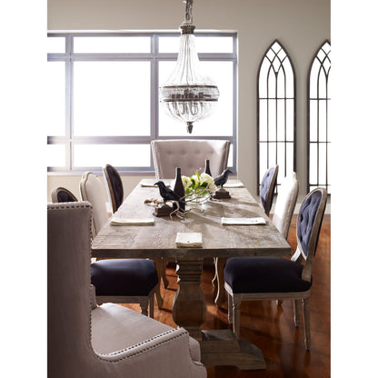 Durham Dining Table by Four Hands in bleached oak and waxed bleached fir, bleached oak. Made from solid reclaimed pine, solid pine in a cottage & farmhouse style.