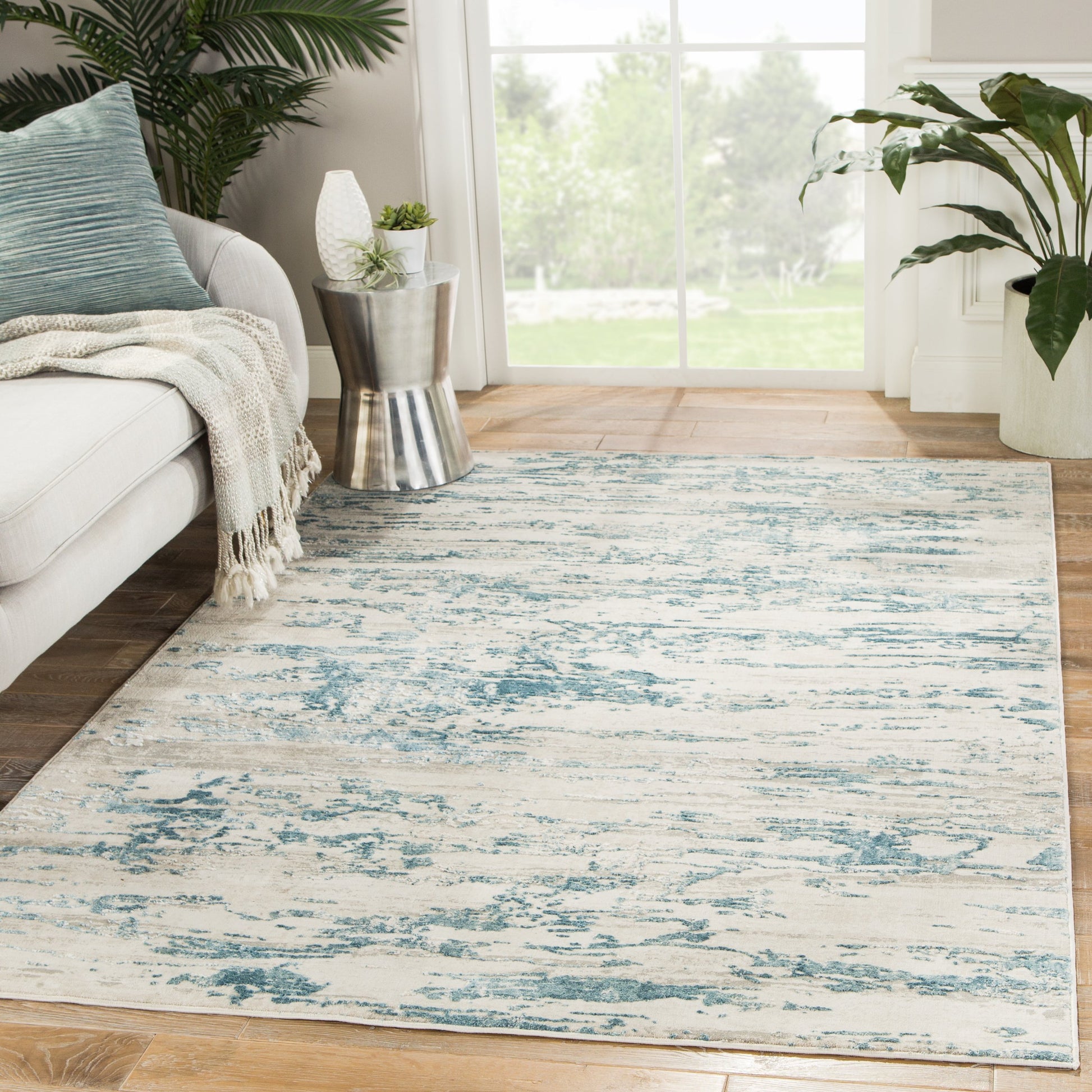 Celil Rug by Jaipur Living in ivory, blue. Made from unique in a unique style.