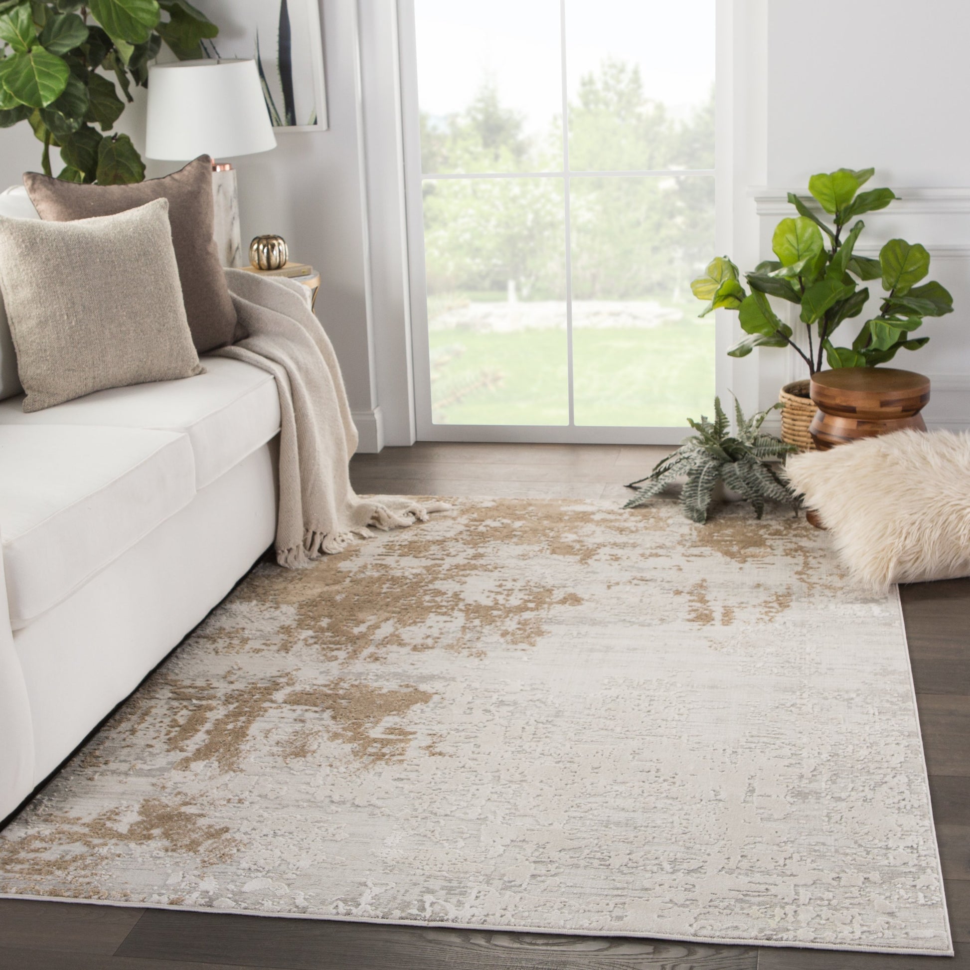 Resa Rug by Jaipur Living in gray, gold. Made from unique in a unique style.