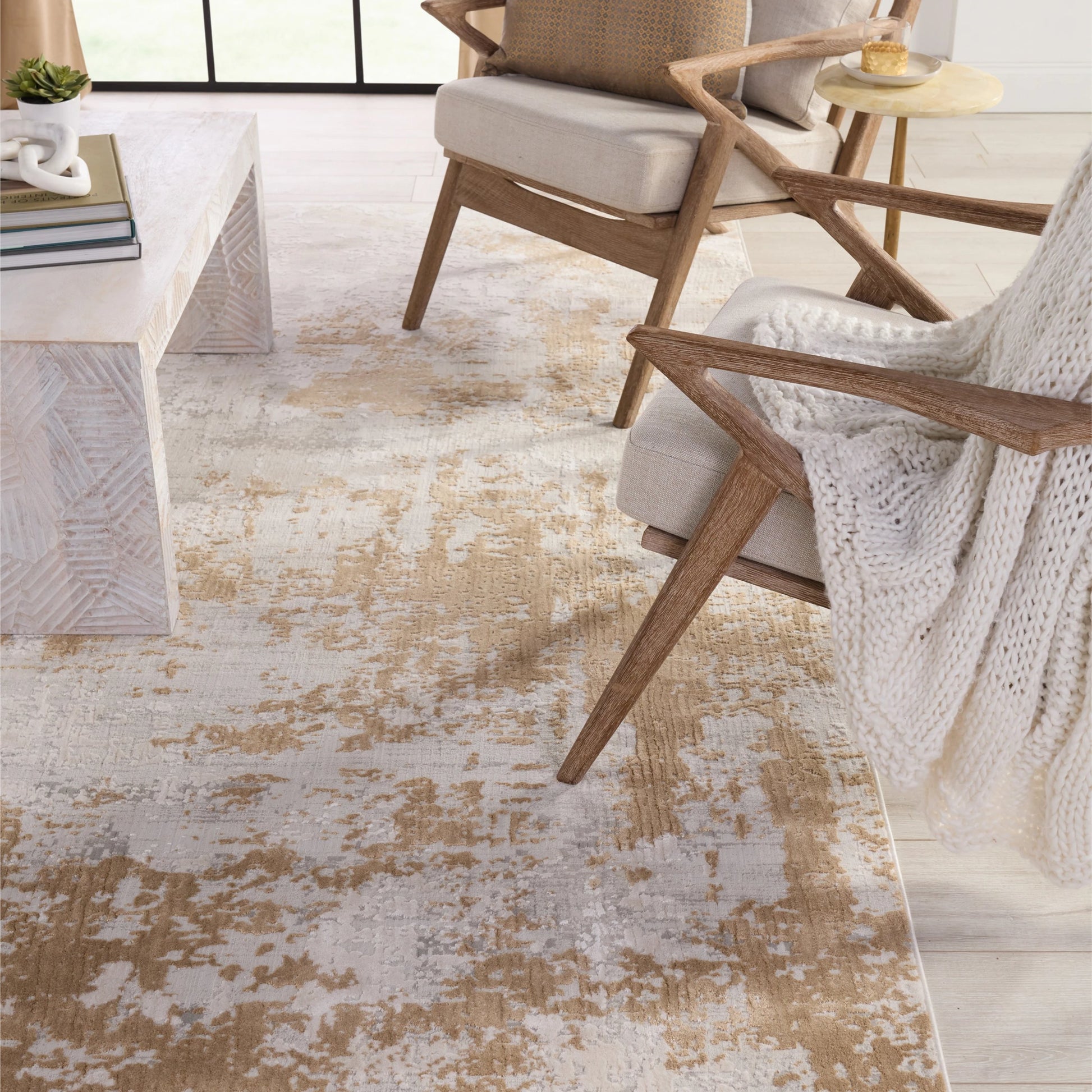 Resa Rug by Jaipur Living in gray, gold. Made from unique in a unique style.