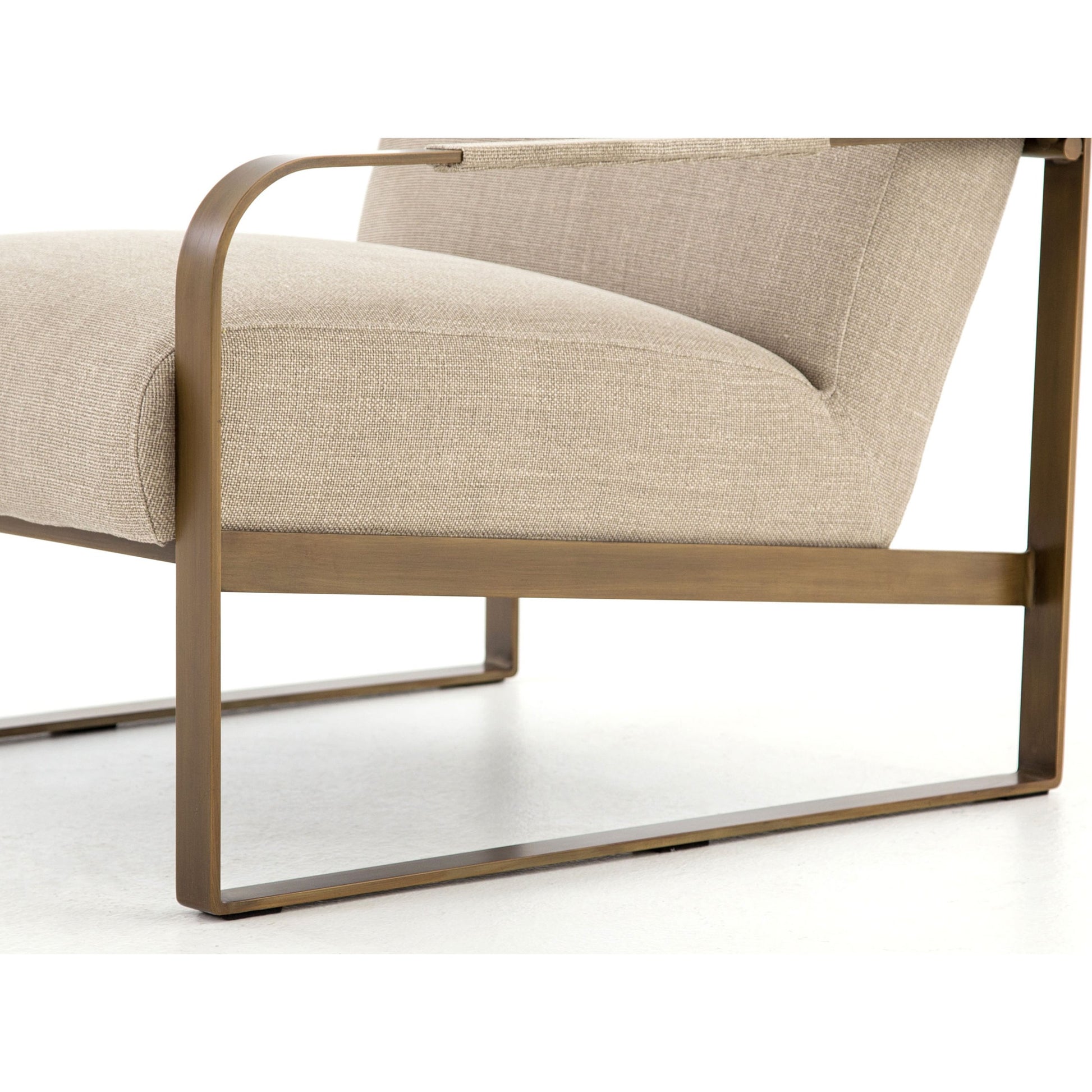 Jules Chair by Four Hands in stnwsh print ecru, antique brs and stonewash print ecru. Made from 100% flax, linen, iron, 100% polyester in a modern style.
