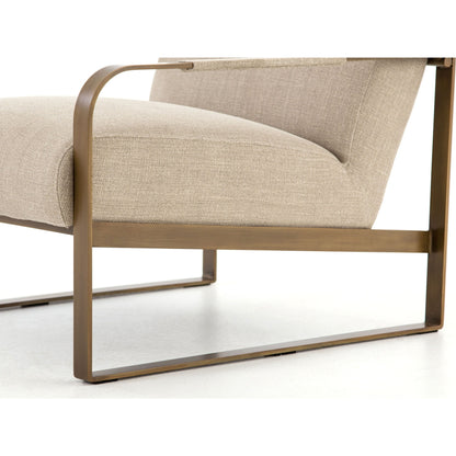 Jules Chair by Four Hands in stnwsh print ecru, antique brs and stonewash print ecru. Made from 100% flax, linen, iron, 100% polyester in a modern style.