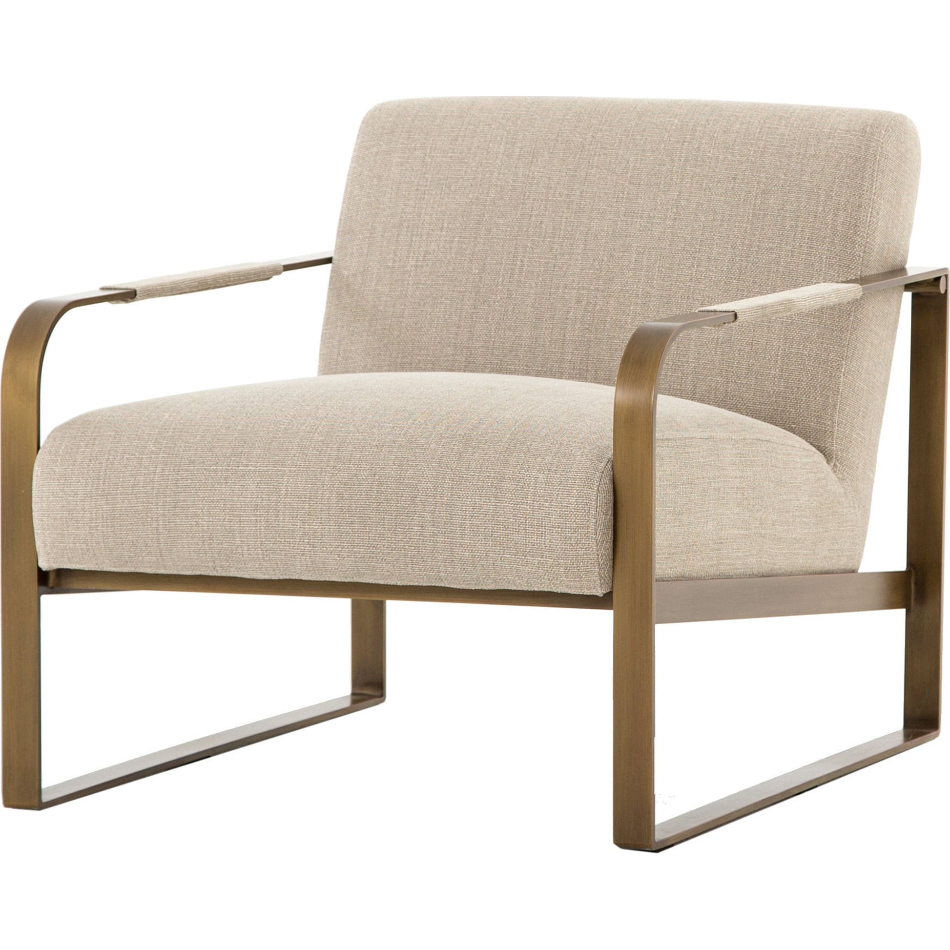 Jules Chair by Four Hands in stnwsh print ecru, antique brs and stonewash print ecru. Made from 100% flax, linen, iron, 100% polyester in a modern style.