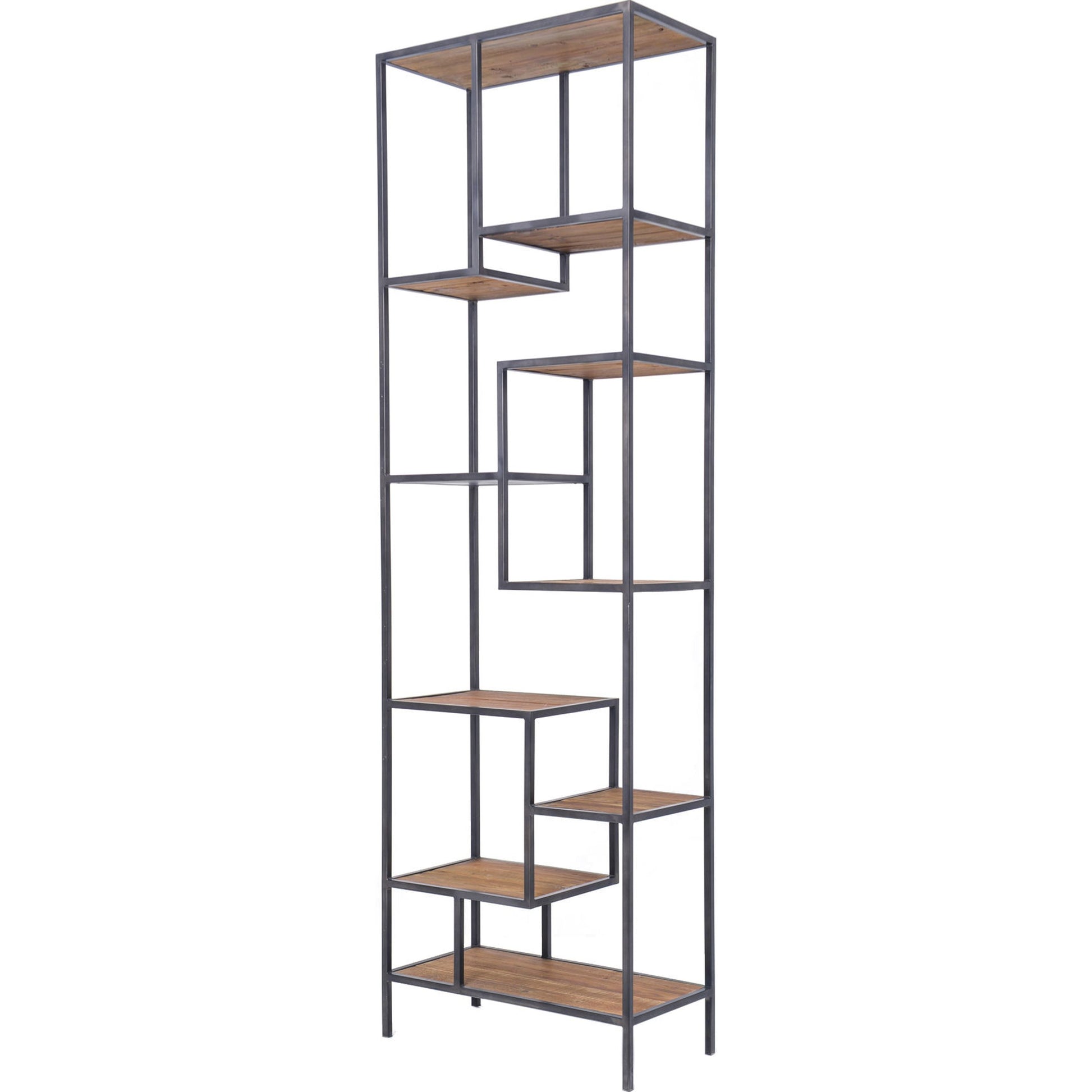 Helena Bookcase by Four Hands in antique brass, clear glass. Made from iron, tempered glass in a cottage & farmhouse style.