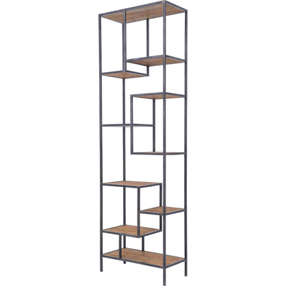 Helena Bookcase by Four Hands in antique brass, clear glass. Made from iron, tempered glass in a cottage & farmhouse style.