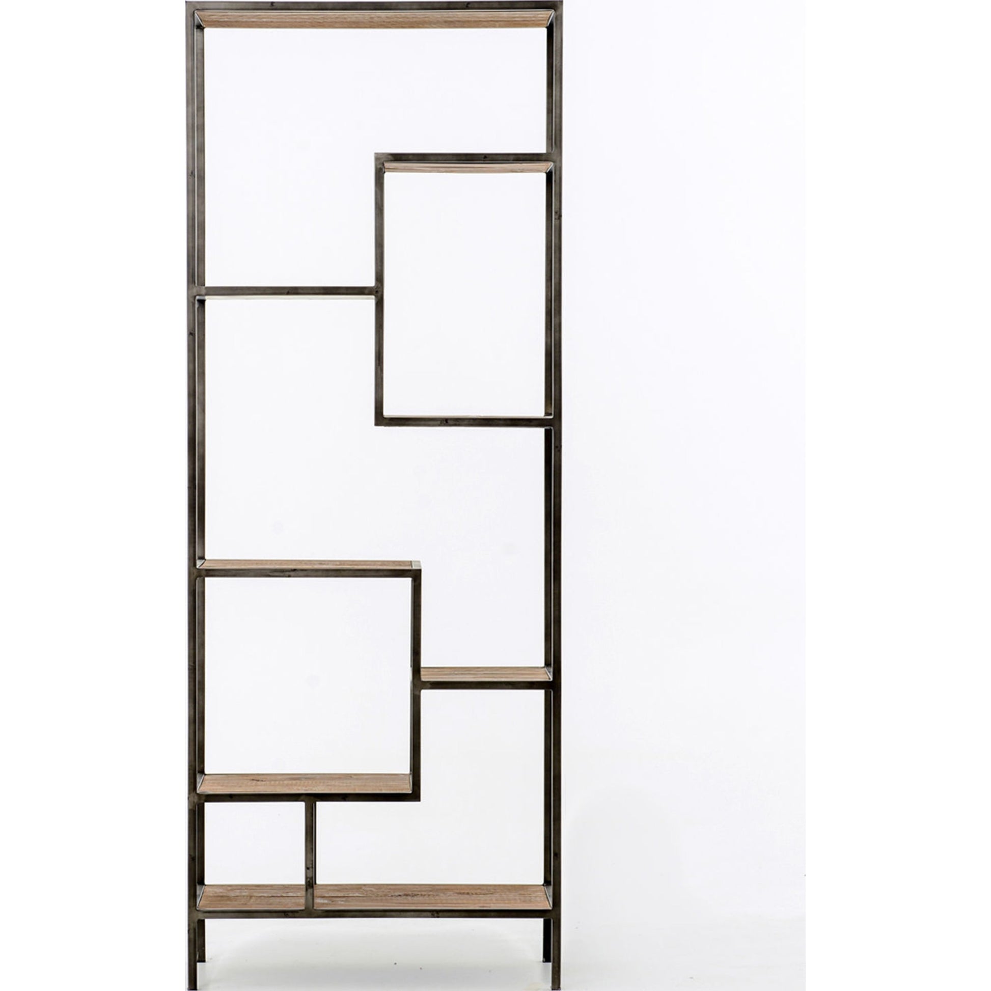 Helena Bookcase by Four Hands in antique brass, clear glass. Made from iron, tempered glass in a cottage & farmhouse style.