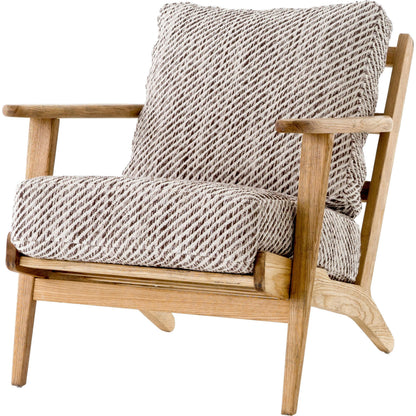 Brooks Lounge Chair by Four Hands in rialto ebony, black wash. Made from top grain leather, solid oak, 67% cotton, 33% flax, linen in a modern style.