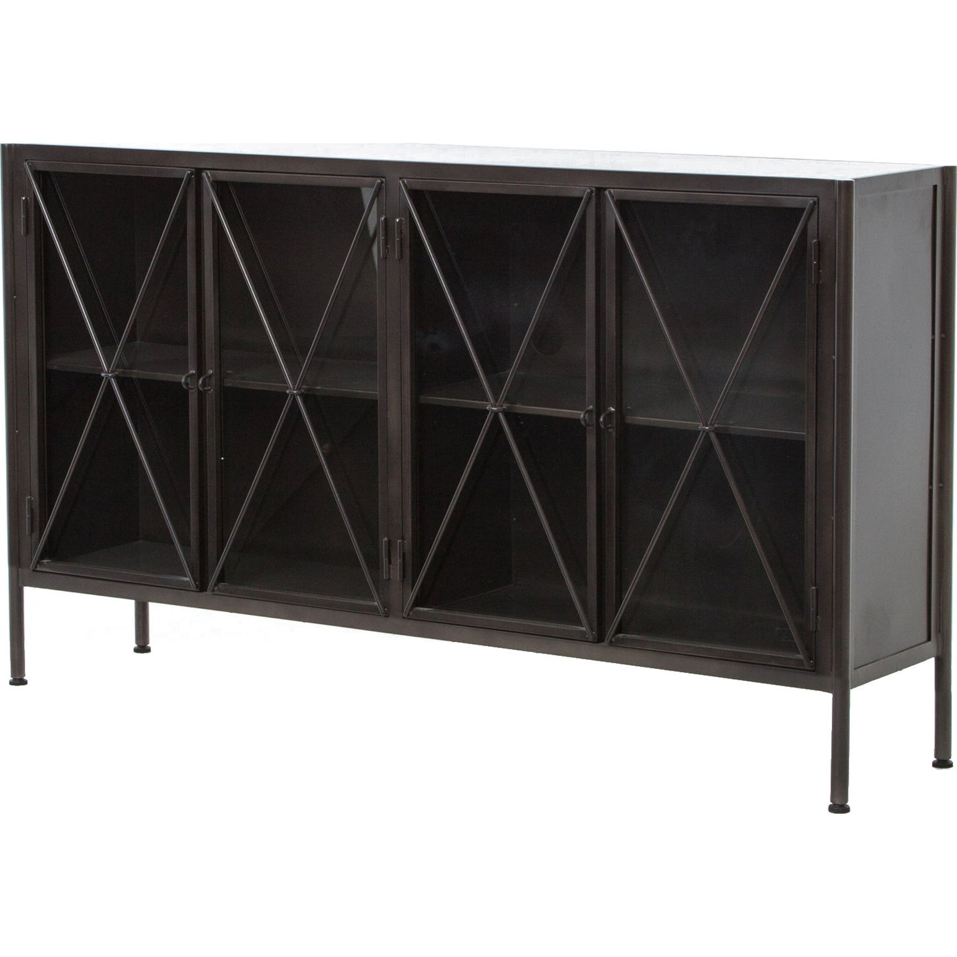 Allegra Sideboard by Four Hands in honey oak, honey oak veneer, light natural cane and honey oak. Made from solid oak, oak veneer in a modern style.