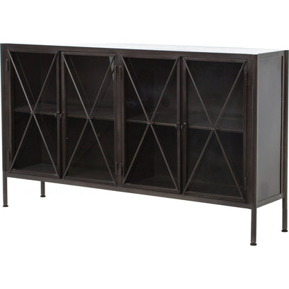 Allegra Sideboard by Four Hands in honey oak, honey oak veneer, light natural cane and honey oak. Made from solid oak, oak veneer in a modern style.