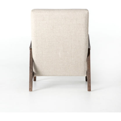 Chance Chair by Four Hands in dakota warm taupe, rubbed sienna brown. Made from top grain leather, solid parawood, 100% polyester in a modern style.
